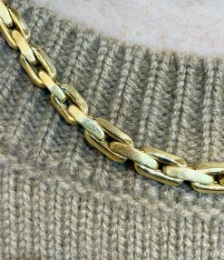 Collier femme réversible en or jaune