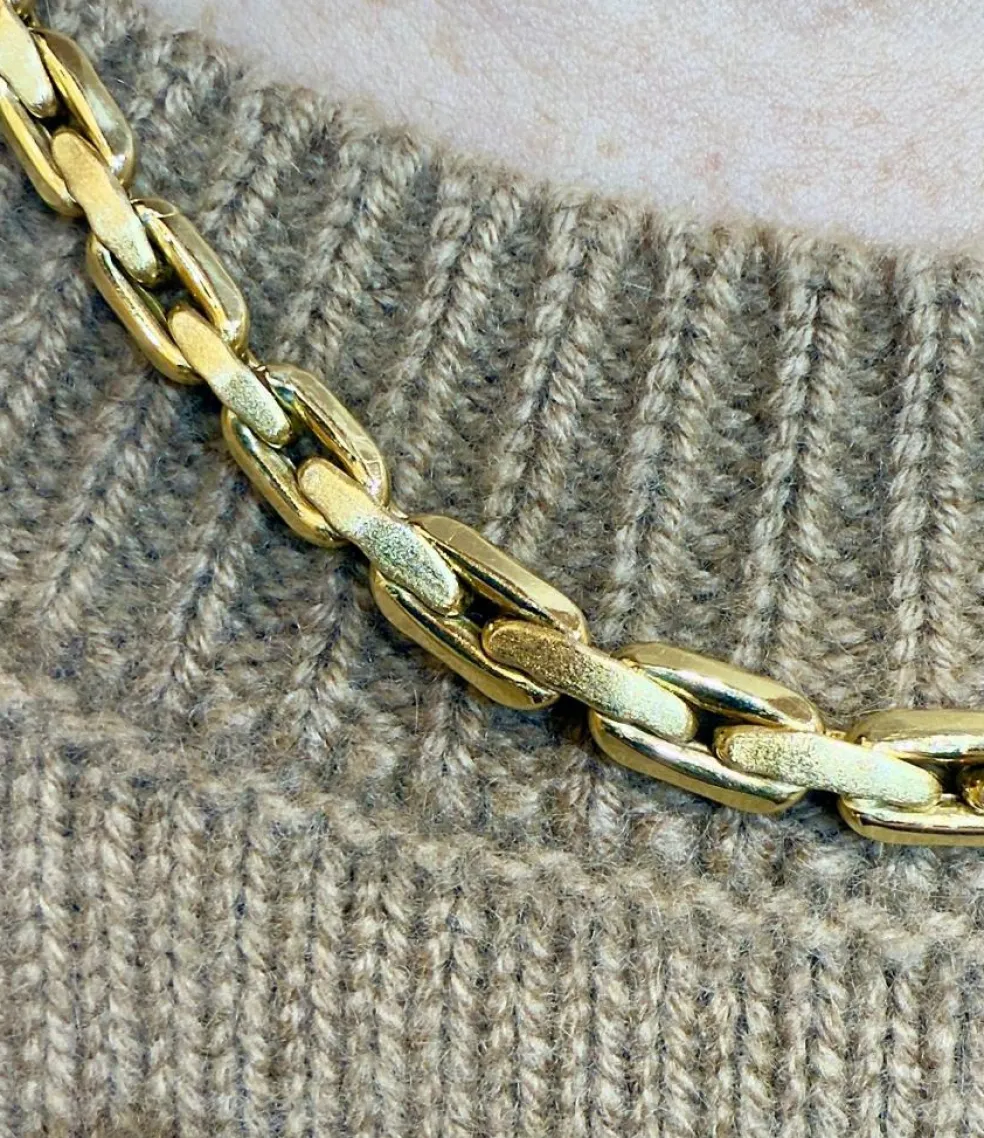 Collier femme réversible en or jaune