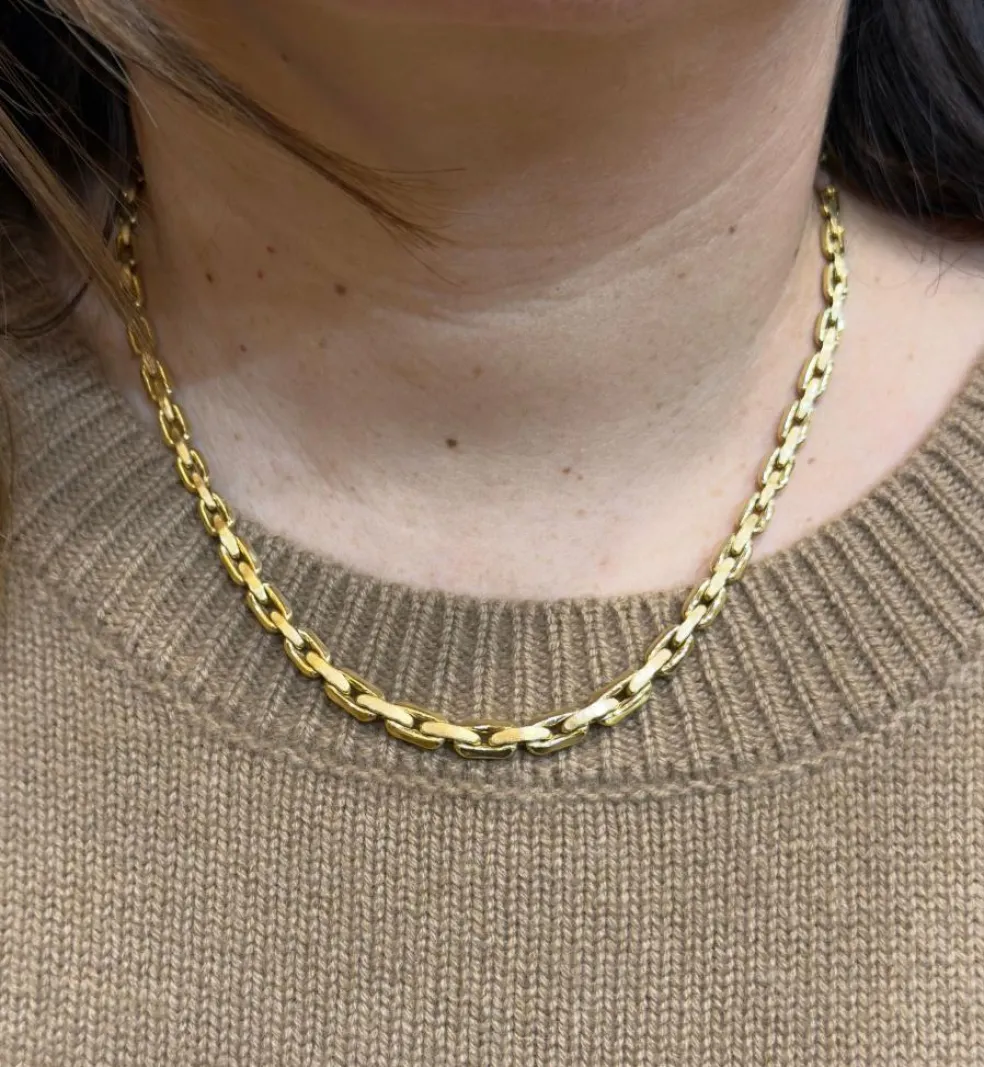 Collier femme réversible en or jaune