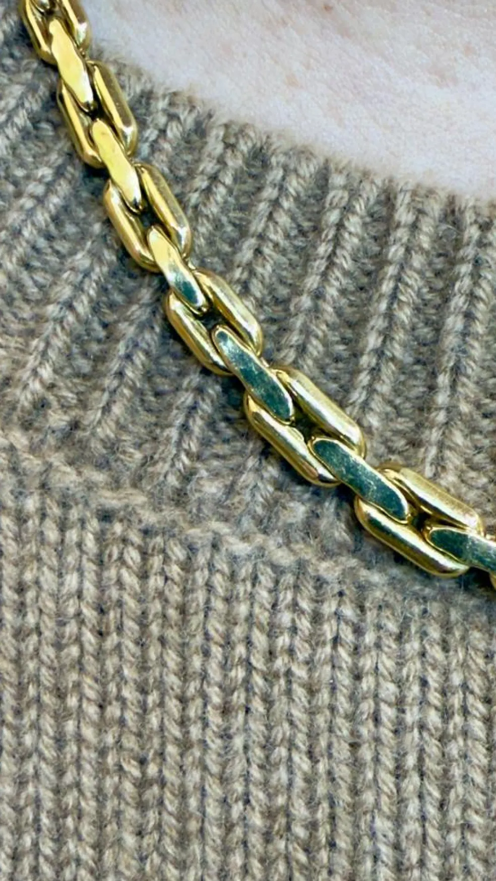 Collier femme réversible en or jaune