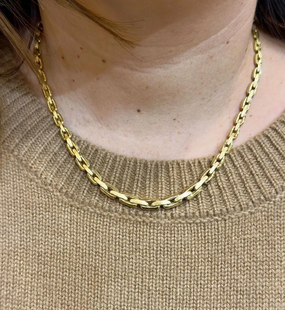 Collier femme réversible en or jaune