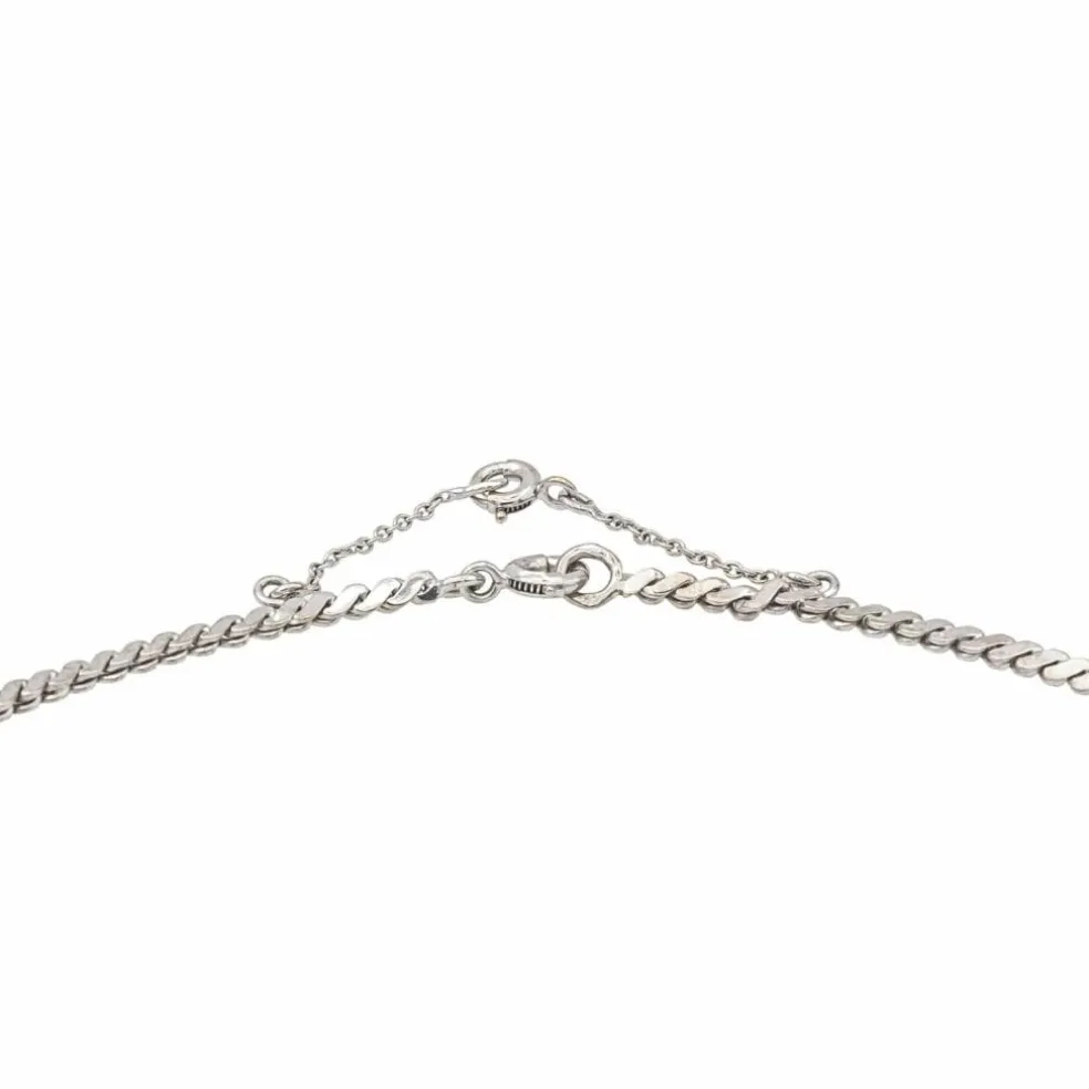 Collier Feuille Or blanc Diamant