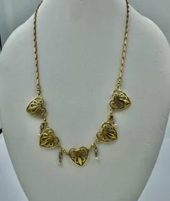 Collier filigrane ancien perles fines diamants