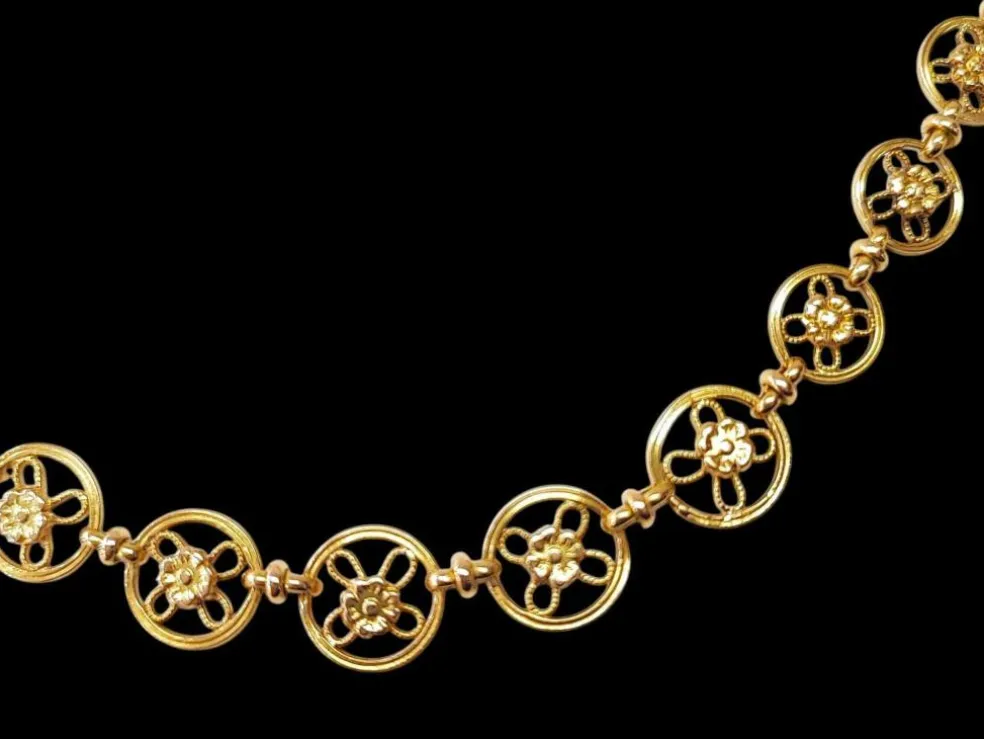 Collier filigrane or jaune