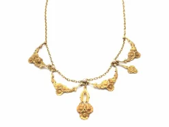 Collier fin du XIXe en or jaune et perles
