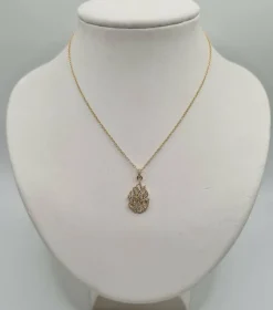 Collier flammes or jaune serti de diamants