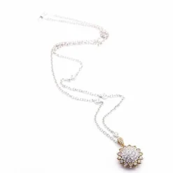 Collier Fleur de TOURNESOL Or Rose et Diamants