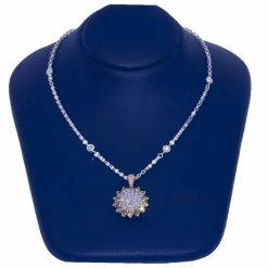 Collier Fleur de TOURNESOL Or Rose et Diamants