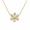 Collier fleur diamants or jaune