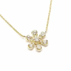 Collier fleur diamants or jaune