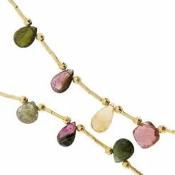 Collier fleur émaillée, diamants et pierres précieuses