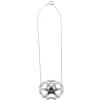 Collier fleur Or blanc Diamants Perle