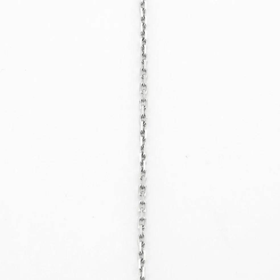 Collier fleur Or blanc Diamants Perle