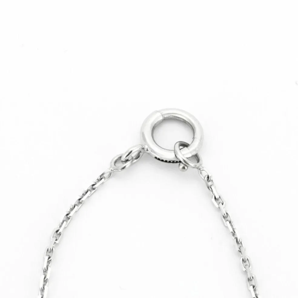 Collier fleur Or blanc Diamants Perle