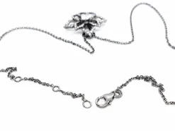 Collier Fleur Or noir Diamant
