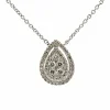 Collier goutte en or blanc et diamants