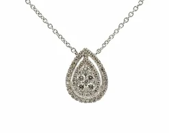 Collier goutte en or blanc et diamants