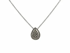Collier goutte en or blanc et diamants