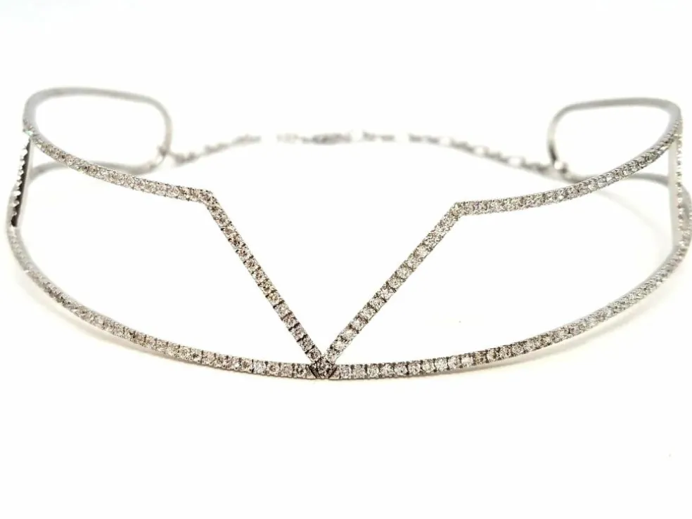 Collier Graphique Or blanc Diamant