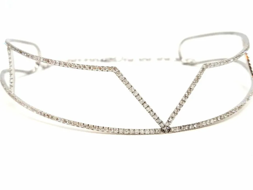 Collier Graphique Or blanc Diamant