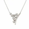Collier grappe diamants or blanc