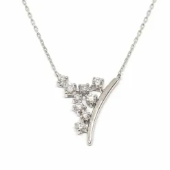 Collier grappe diamants or blanc