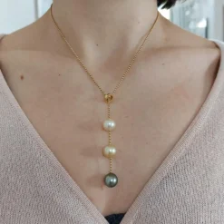 Collier GRETA or, perles des mers du Sud