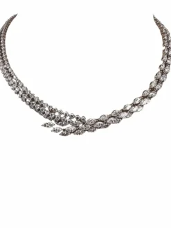 Collier haut de gamme Marquise et Diamant Rond