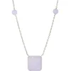 Collier jade jadéite parme et or blanc
