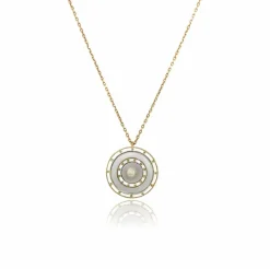 Collier Jana* Upcyclé or, émail & perle