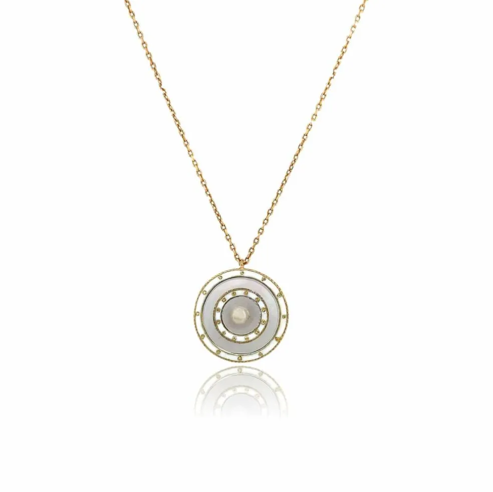 Collier Jana* Upcyclé or, émail & perle