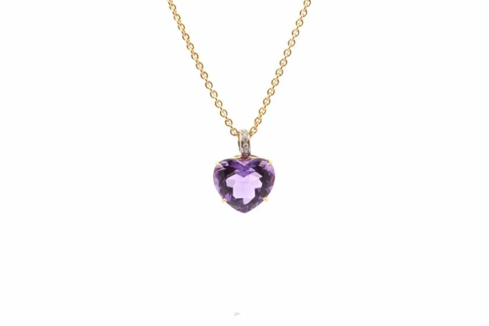 Collier Koenig améthyste et diamants en or jaune