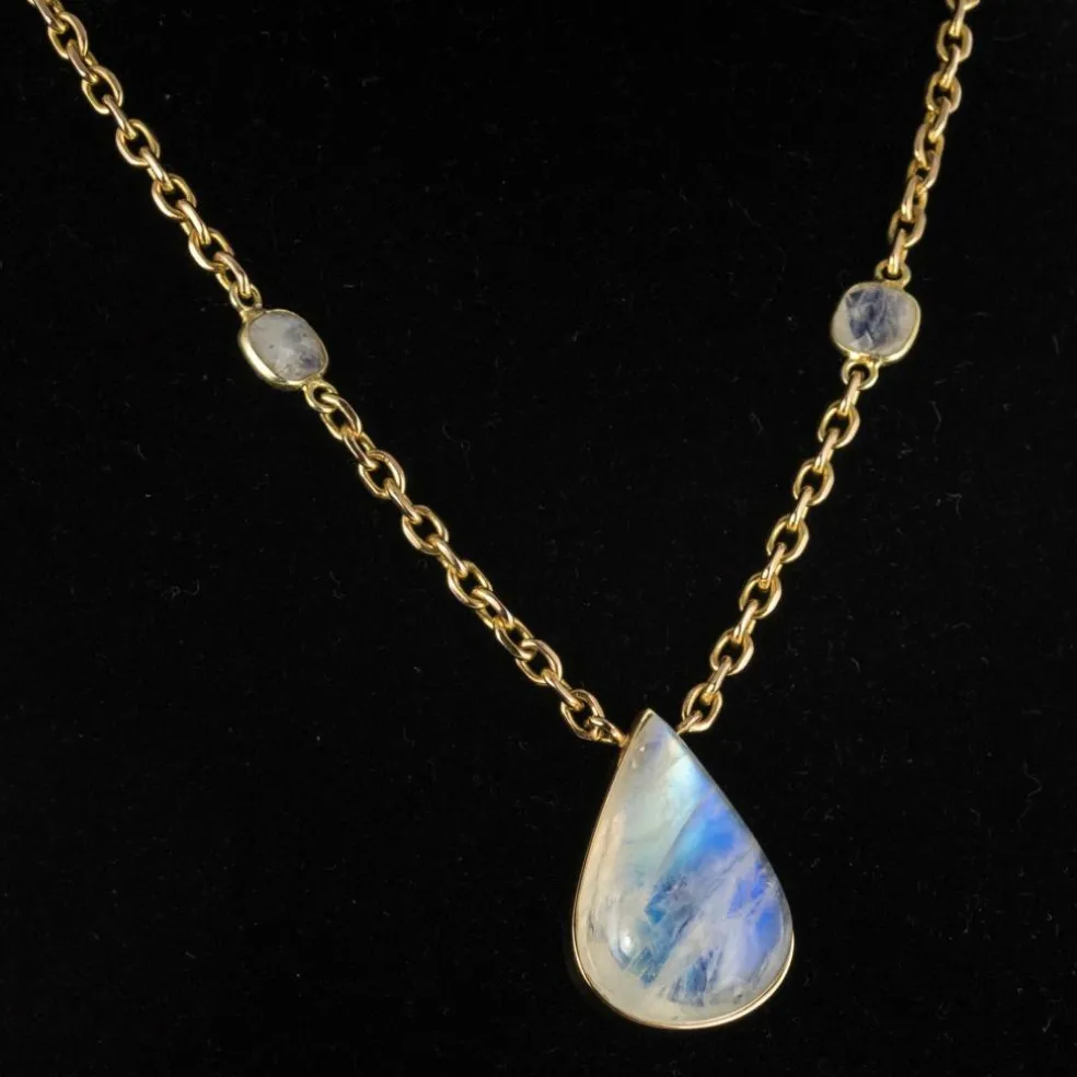 Collier labradorite et or