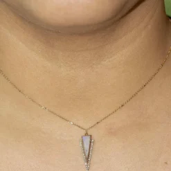 Collier LANZA en Or Rose, Diamants et Nacre