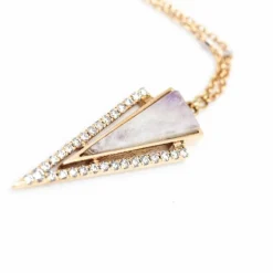 Collier LANZA en Or Rose, Diamants et Nacre