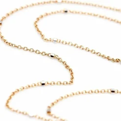 Collier LANZA en Or Rose, Diamants et Nacre