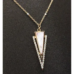 Collier LANZA en Or Rose, Diamants et Nacre