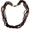 Collier élégant multi-rangs en grenat facetté