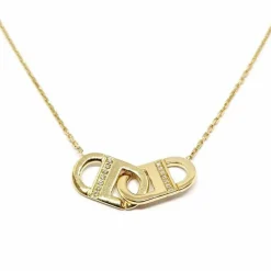 Collier lien diamants , or jaune