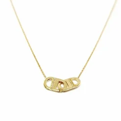 Collier lien diamants , or jaune