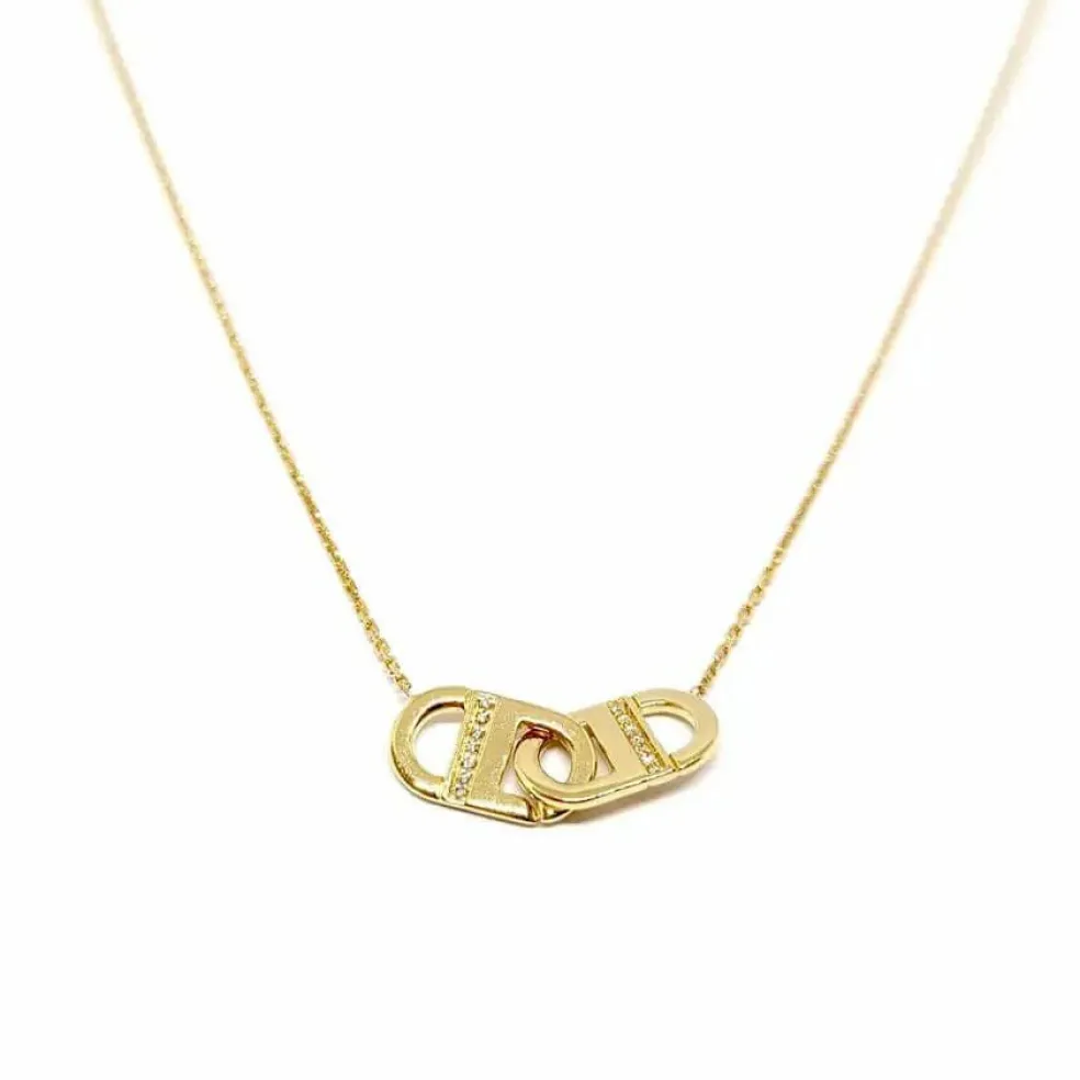 Collier lien diamants , or jaune