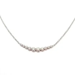 Collier ligne diamants or blanc