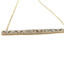 COLLIER LIGNE DIAMANTS OR GRIS & OR JAUNE