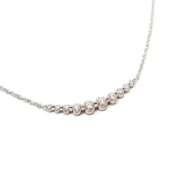 Collier ligne diamants or blanc
