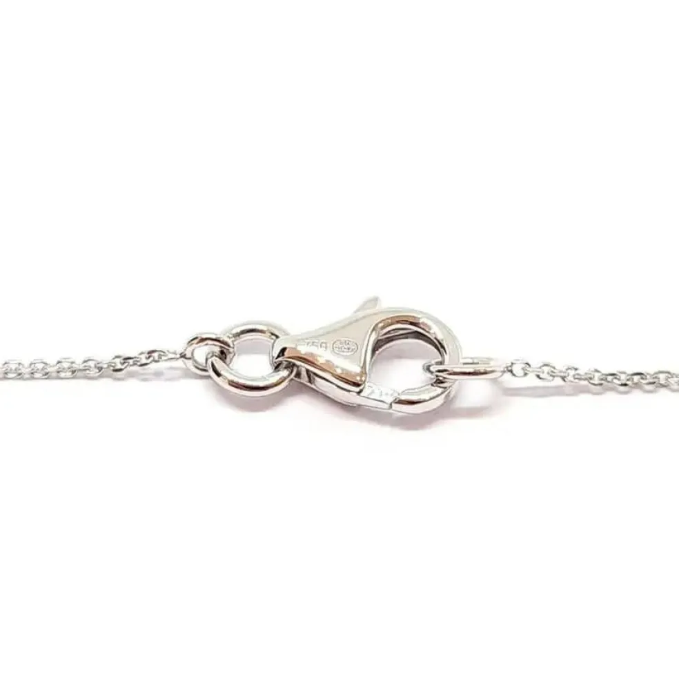 Collier ligne diamants or blanc