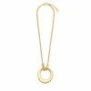 Collier Luxe Grand Cercle or jaune, fermoir cabochon saphir