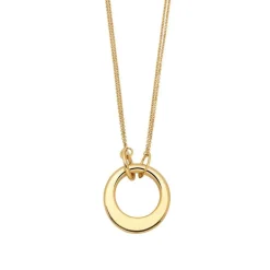 Collier Luxe Grand Cercle or jaune, fermoir cabochon saphir