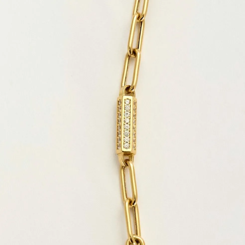 Collier maille alternée en or jaune