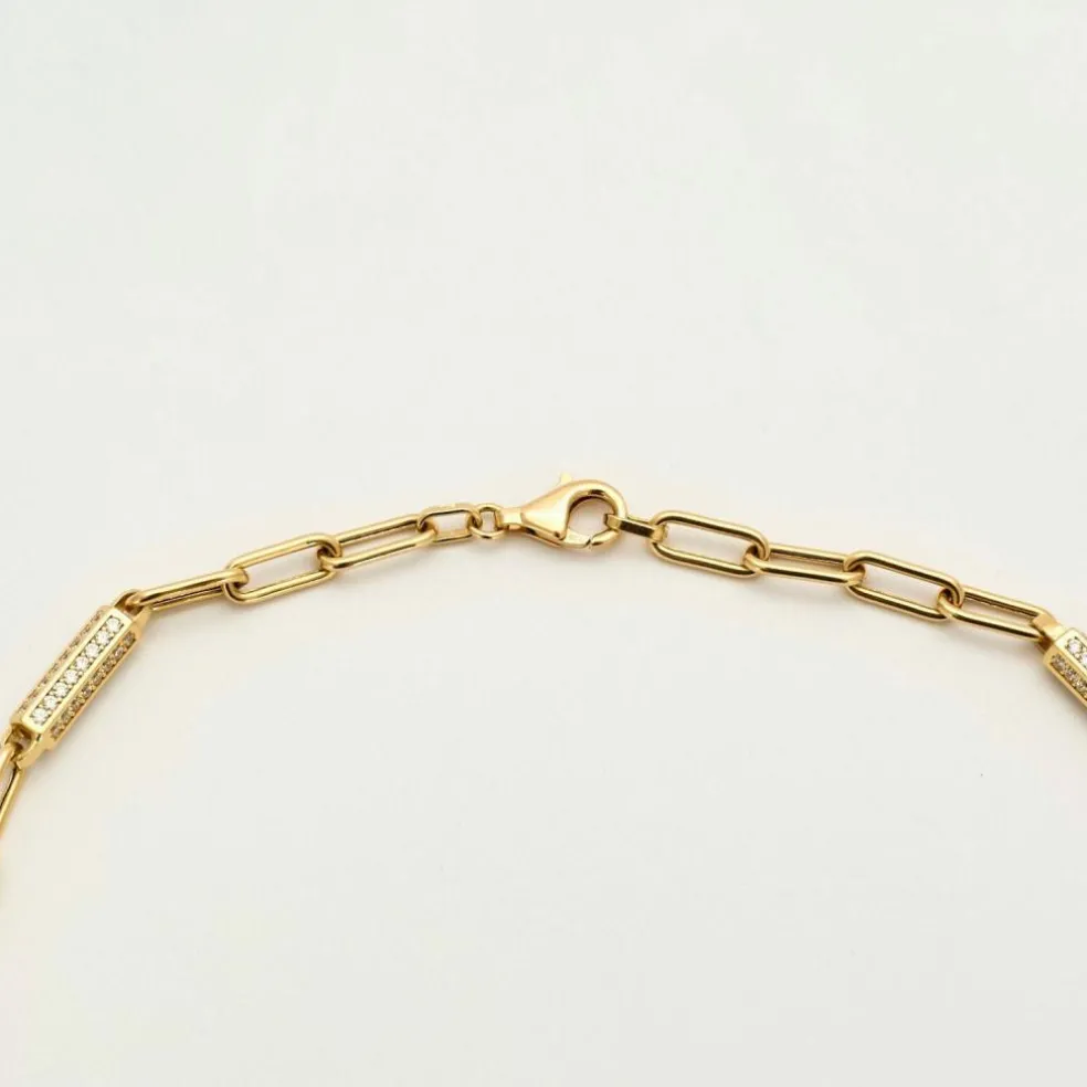 Collier maille alternée en or jaune