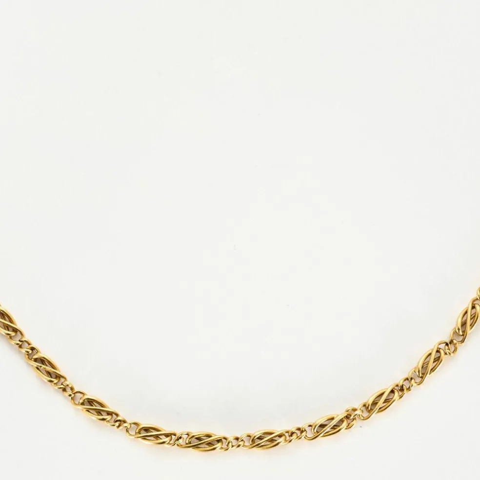 Collier maille alternée or jaune